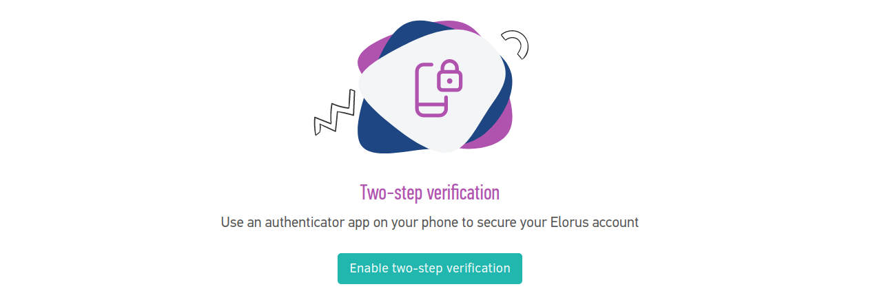 Two-step verification of Elorus accounts