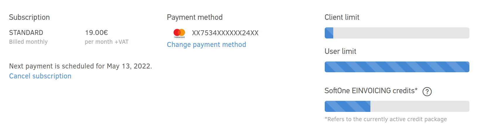 Impact EINVOICING credits